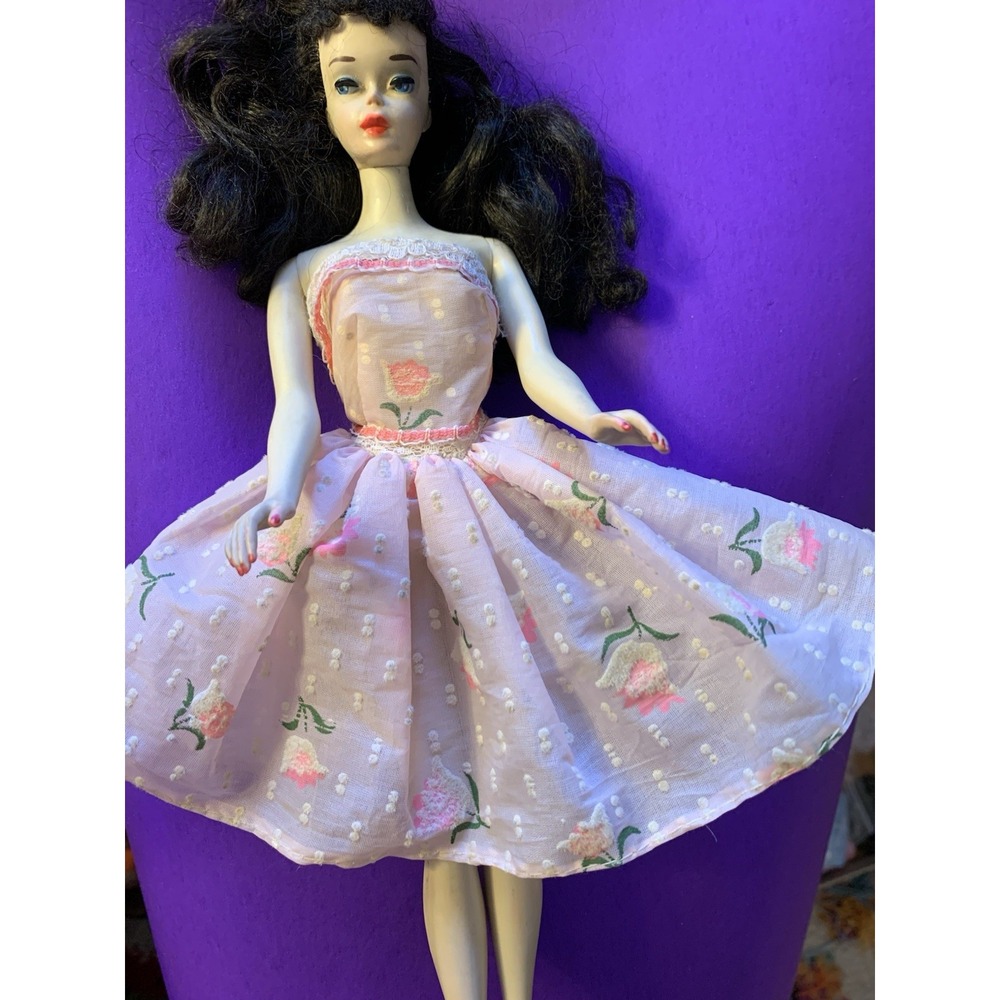 Vintage Barbie Premier Togs DRESS 👗 pink TULIPS DOTTED SWISS dress No Doll